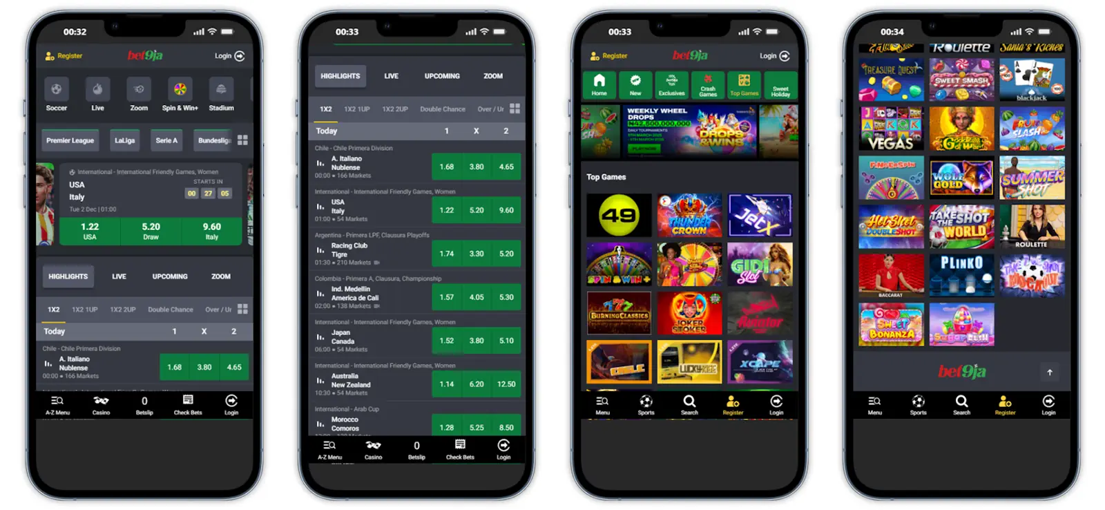Bet9ja Mobile Sportsbook and Casino Screenshot
